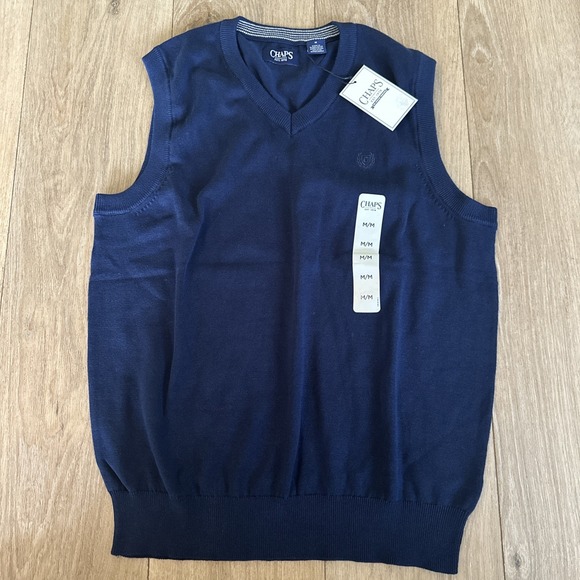 Chaps Other - Chap's Men's Newport Navy‎ Golf Sweater Vest Size Medium Preppy NEW